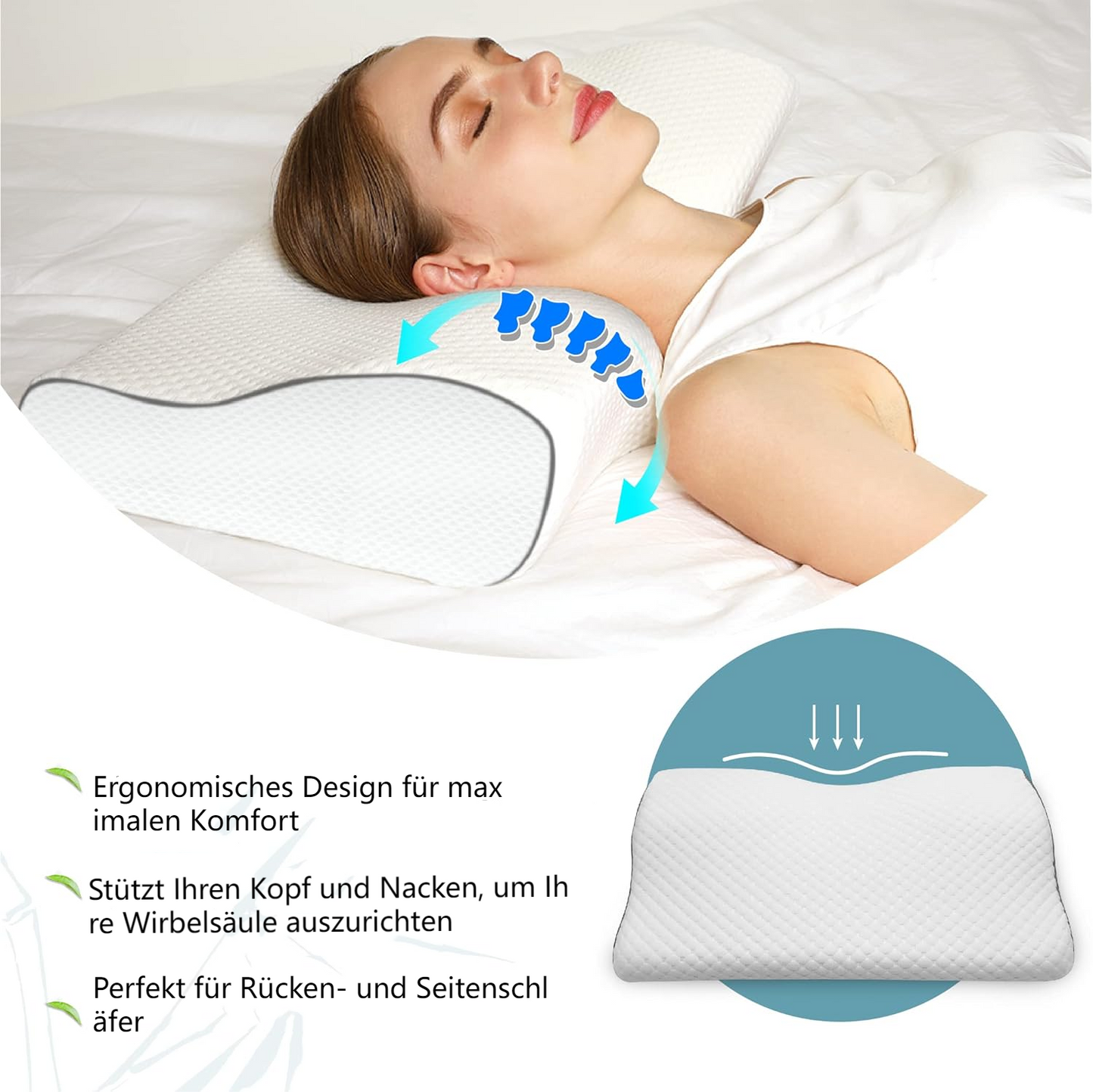 🔥🔥🔥Trate el insomnio, almohada de cama ergonómica-BT155