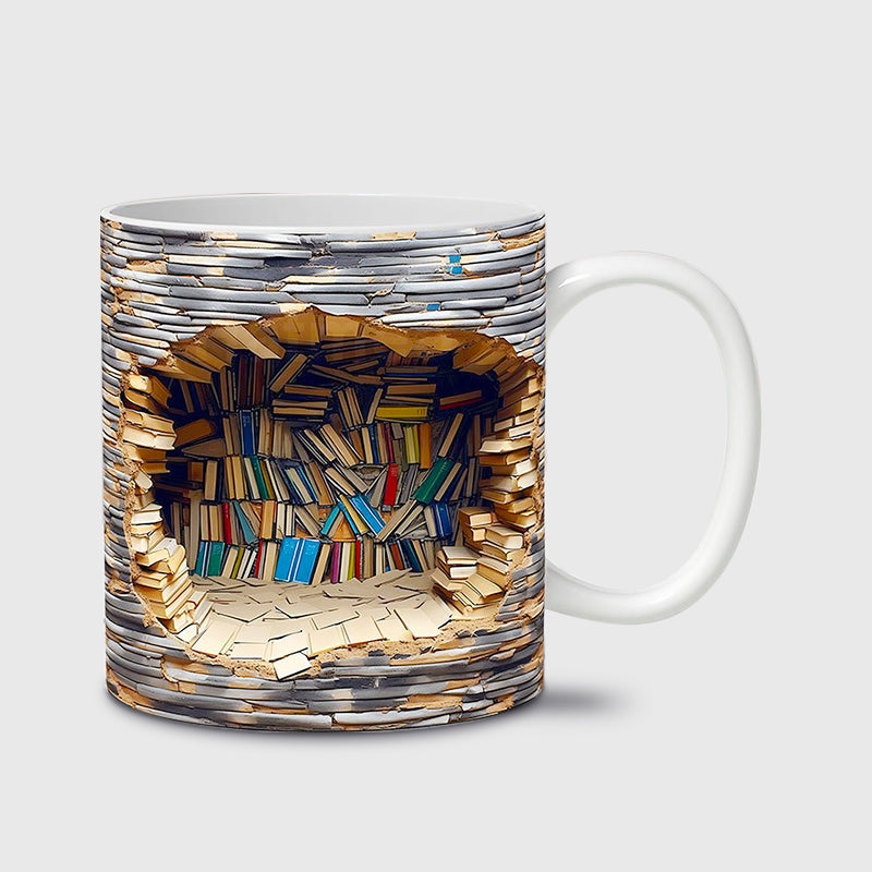 🔥¡Gran oferta 2023!🔥Hatmeo™ Taza de café de cerámica con efecto visual de estantería 3D