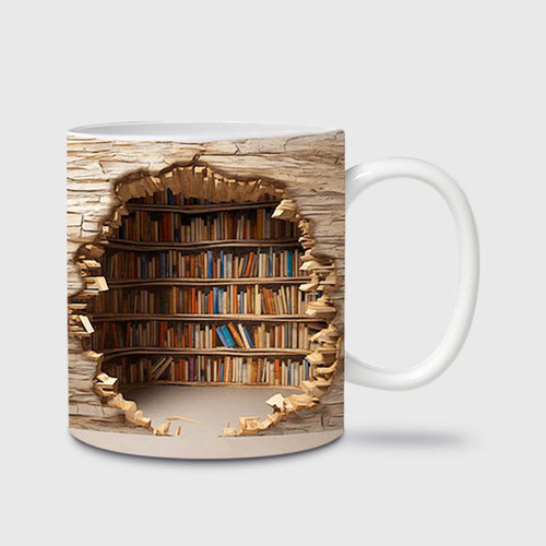 🔥¡Gran oferta 2023!🔥Hatmeo™ Taza de café de cerámica con efecto visual de estantería 3D