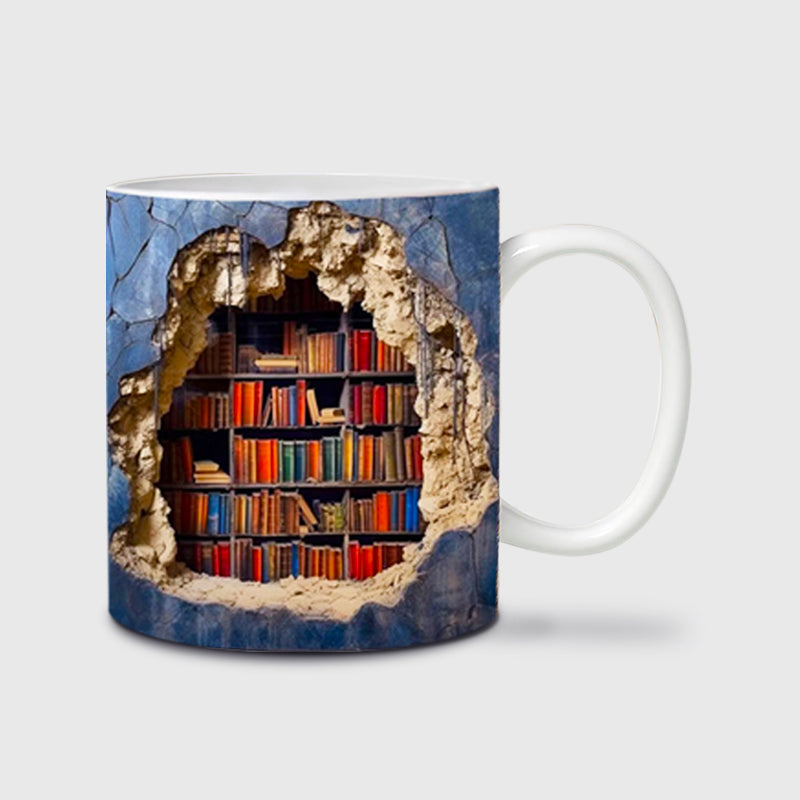 🔥¡Gran oferta 2023!🔥Hatmeo™ Taza de café de cerámica con efecto visual de estantería 3D