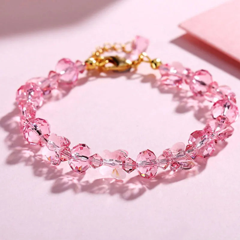 Fresh Glass Butterfly Bracelet-Crystal Jewelry-BT137