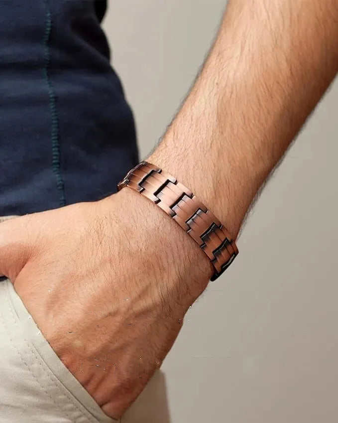 Potente Pulsera Curativa De Cobre Para Hombre Con Imanes-BT091