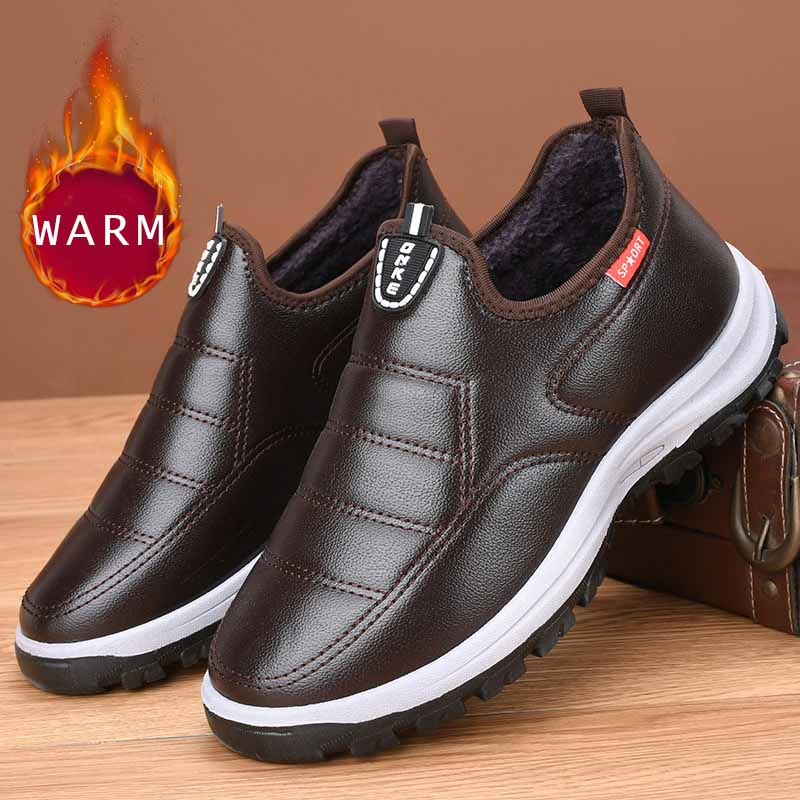 🔥🎁Zapatos cálidos y impermeables de cuero para exteriores para hombre W181 (compre 2 envío gratis)