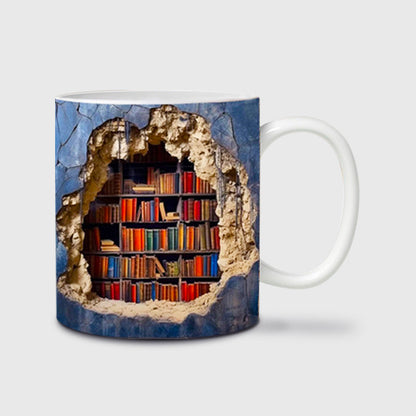 🔥¡Gran oferta 2023!🔥Hatmeo™  Taza de café de cerámica con efecto visual de estantería 3D