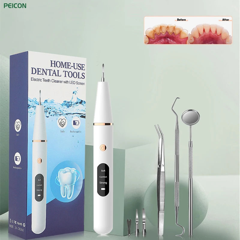 ULTRASONIC Electric Dental Scaler Oral Hygiene Kit Teeth Calculus Plaque Remover for Teeth