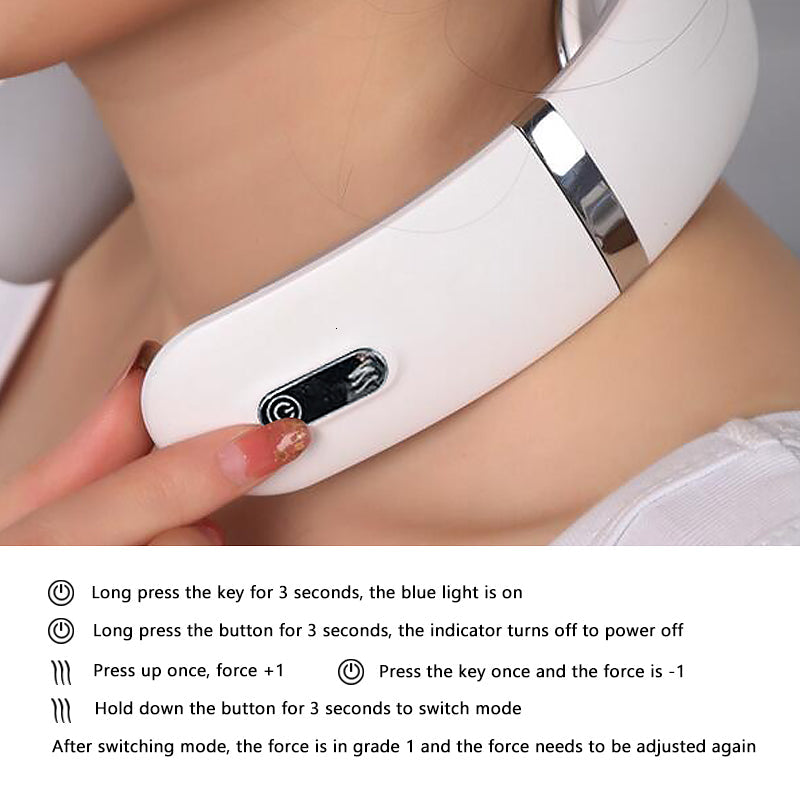 Usb Rechargeable & Durable Pulse Heating Neck Massager For Relaxation