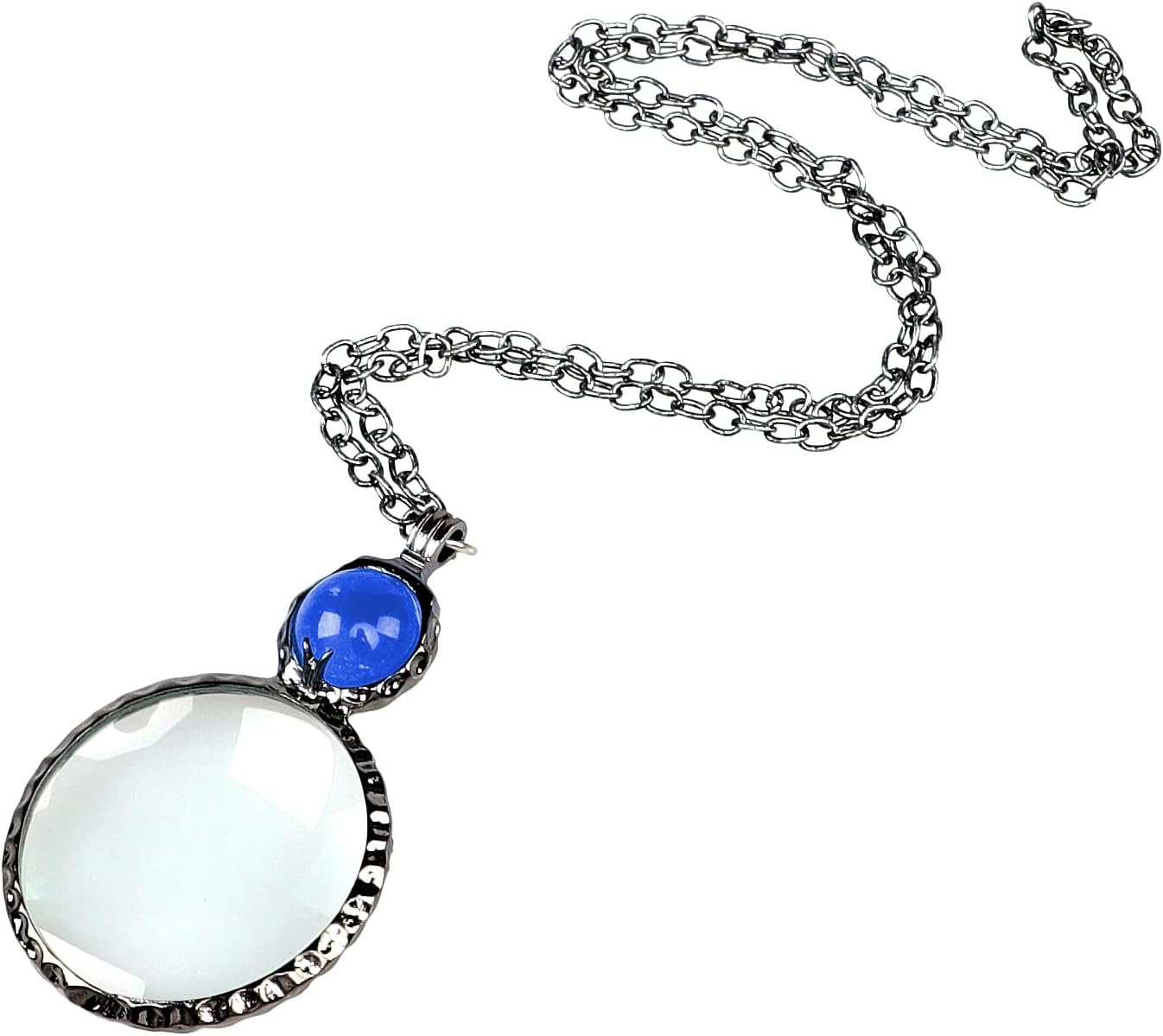 Magnifier Round Reading Magnifying Glass Lens Pendant Chain Necklace Fashion Mother's Day Gift Jewelry Decoration