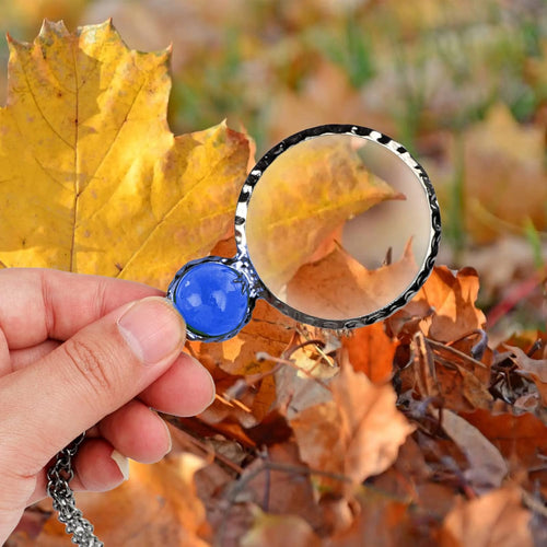 Magnifier Round Reading Magnifying Glass Lens Pendant Chain Necklace Fashion Mother's Day Gift Jewelry Decoration
