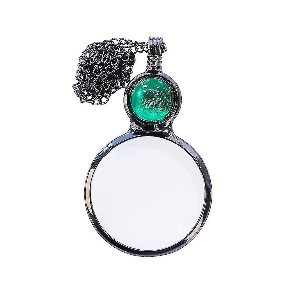 Magnifier Round Reading Magnifying Glass Lens Pendant Chain Necklace Fashion Mother's Day Gift Jewelry Decoration