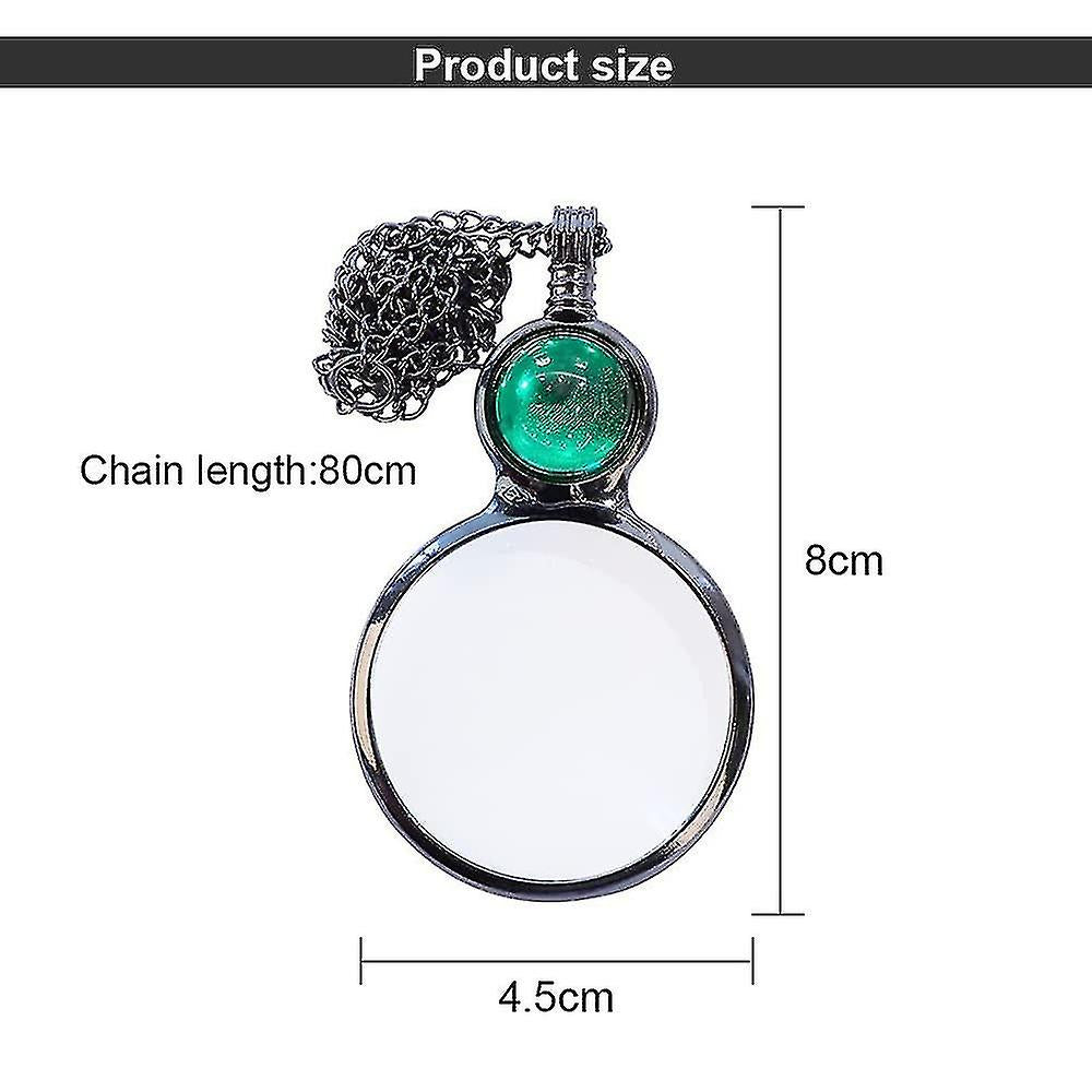Magnifier Round Reading Magnifying Glass Lens Pendant Chain Necklace Fashion Mother's Day Gift Jewelry Decoration