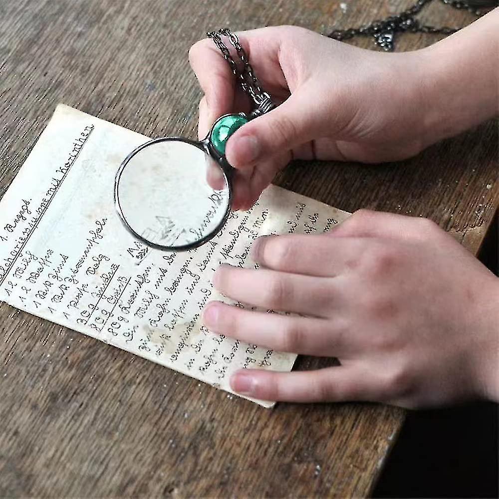 Magnifier Round Reading Magnifying Glass Lens Pendant Chain Necklace Fashion Mother's Day Gift Jewelry Decoration