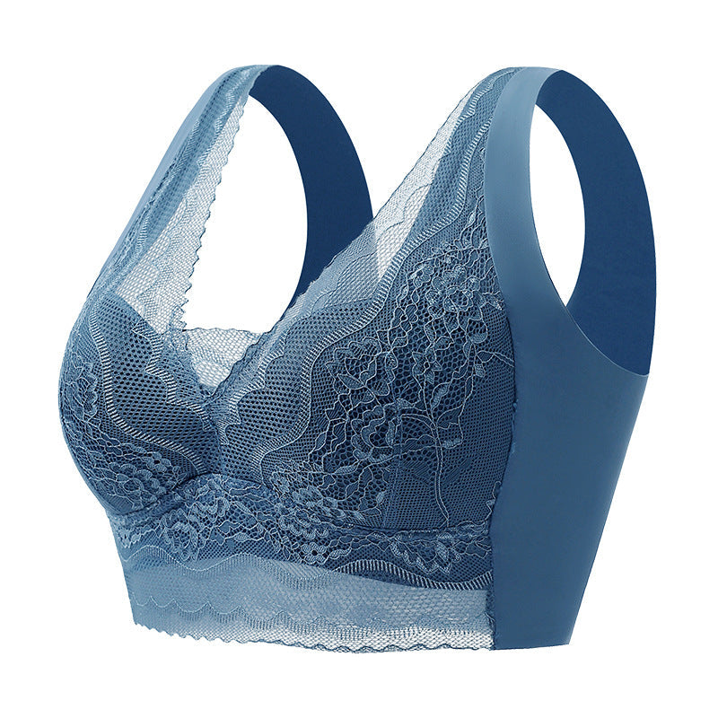 Sujetador Para Mujer Con Copas Firmes, Fruncido, Pecho Envuelto, Sin Aro De Acero-BH62