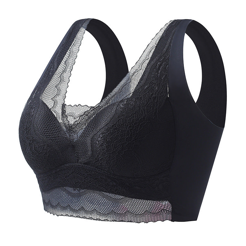 Sujetador Para Mujer Con Copas Firmes, Fruncido, Pecho Envuelto, Sin Aro De Acero-BH62