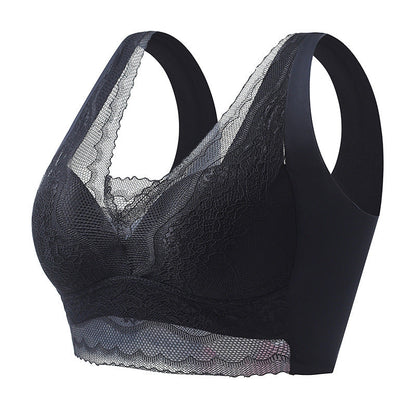 Sujetador Para Mujer Con Copas Firmes, Fruncido, Pecho Envuelto, Sin Aro De Acero-BH62