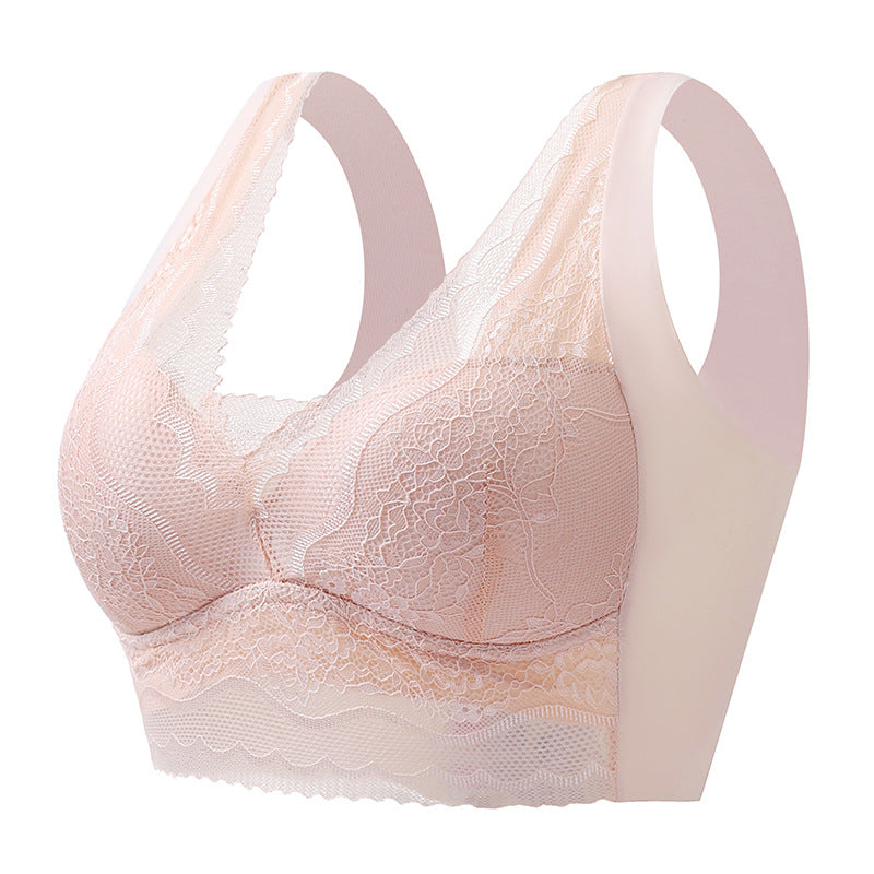 Sujetador Para Mujer Con Copas Firmes, Fruncido, Pecho Envuelto, Sin Aro De Acero-BH62