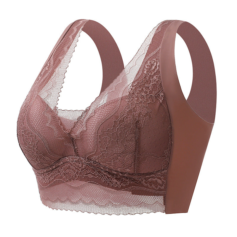 Sujetador Para Mujer Con Copas Firmes, Fruncido, Pecho Envuelto, Sin Aro De Acero-BH62