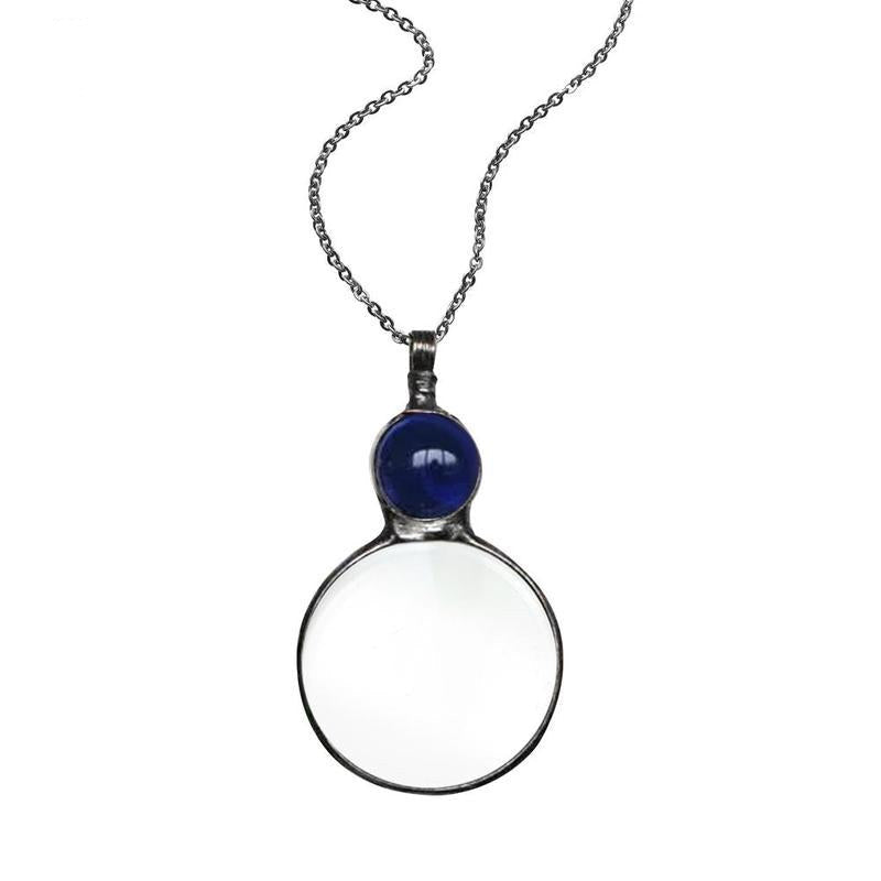 Magnifier Round Reading Magnifying Glass Lens Pendant Chain Necklace Fashion Mother's Day Gift Jewelry Decoration