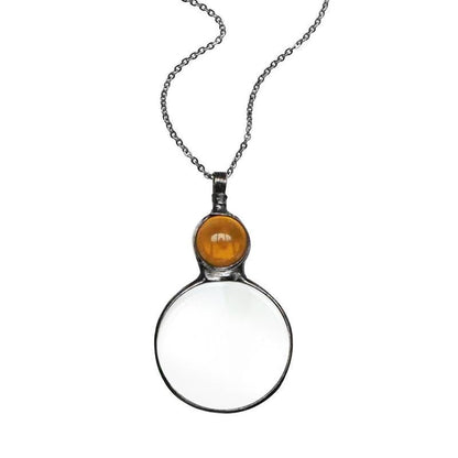 Magnifier Round Reading Magnifying Glass Lens Pendant Chain Necklace Fashion Mother's Day Gift Jewelry Decoration