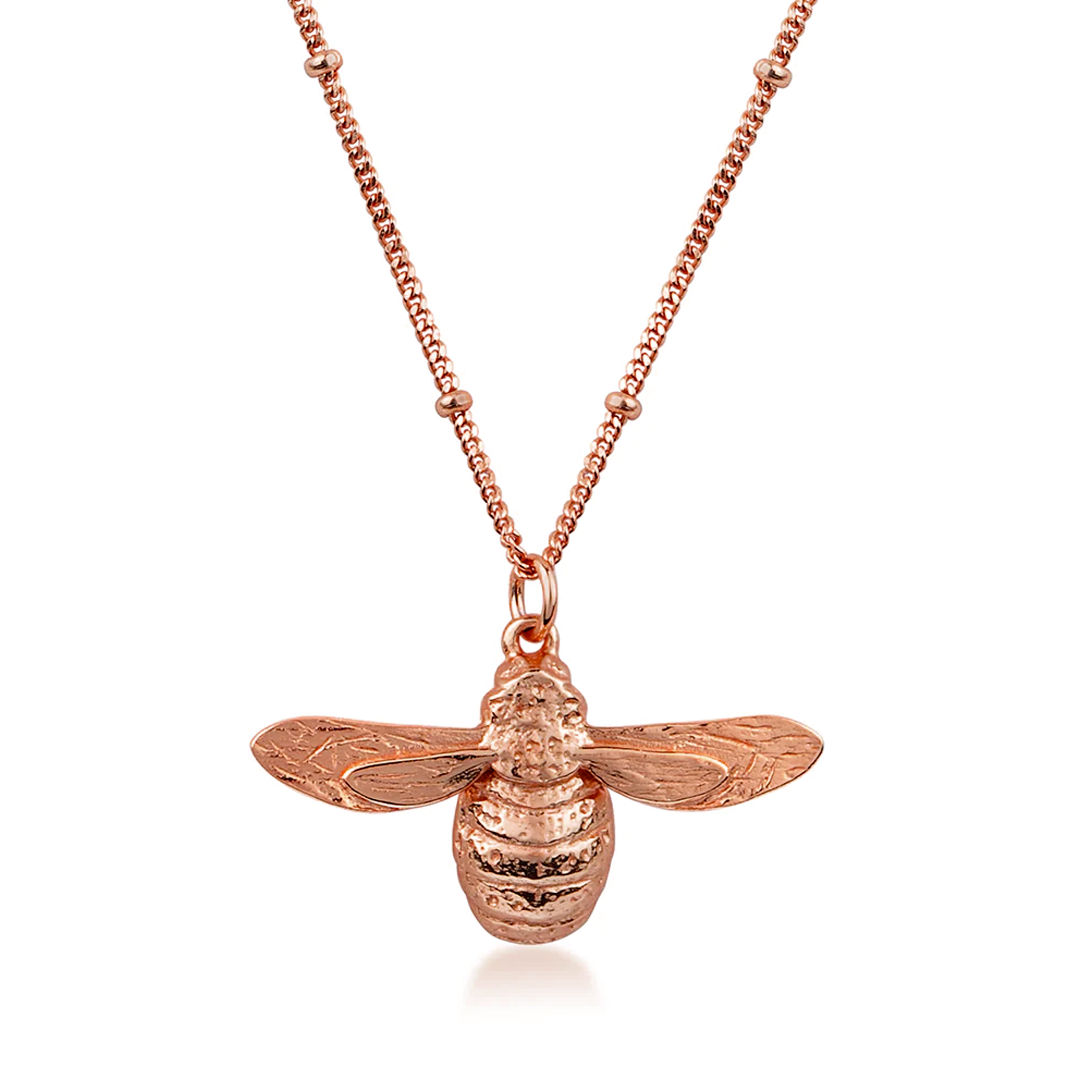 Large Rose Gold Bee Necklace-BT135