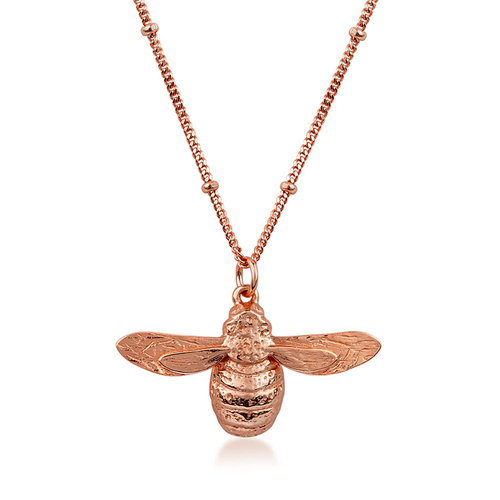 Large Rose Gold Bee Necklace-BT135