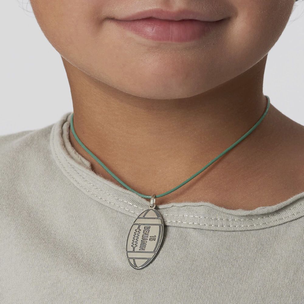 Football necklace in sterling silver-BT124